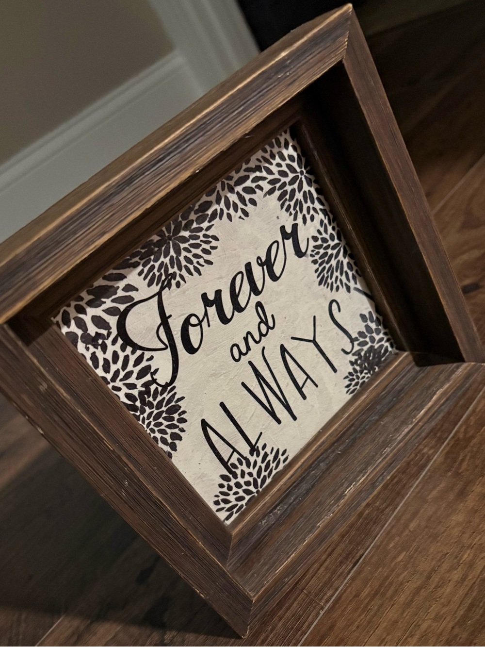 Forever and Always Framed Wall Art - Black on Cream